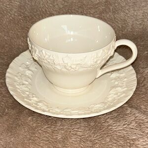 Wedgwood Embossed Queens Ware cup and saucer